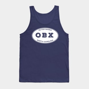 OBX Oval in White Tank Top